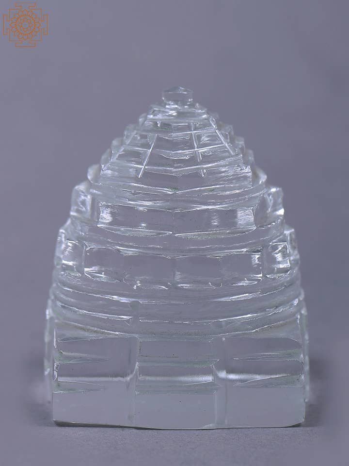 2 ”Liten Shri Yantra snidad i kristall | Handgjord för wholesale av Exotic India Art
