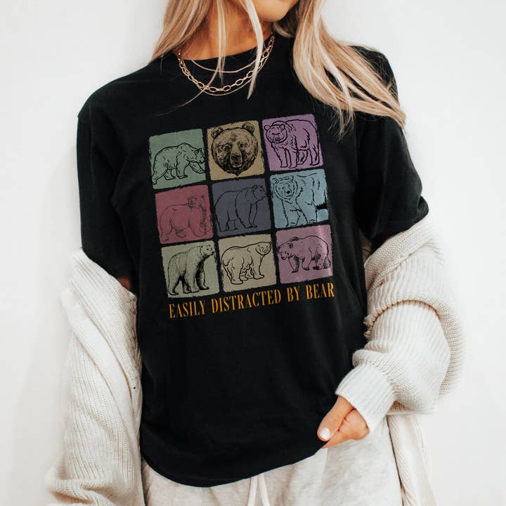 Funny Bear Shirt Outdoorsy Nature Lover Vintage Animal Tee for wholesale by Vivtrek