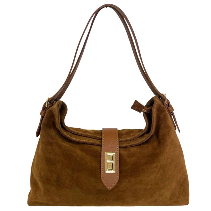 MODARNO - Wholesale Shoulder Bag - Women's - Modarno Genuine Suede Leather Shoulder Bag 35x11x24 cm0