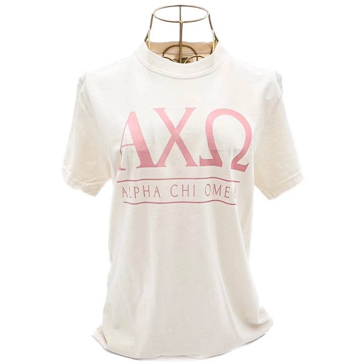 Rachel Brooks Design, LLC - Wholesale Shirt - Women's - Alpha Chi Omega AXO Comfort Colors Greek Tshirt0