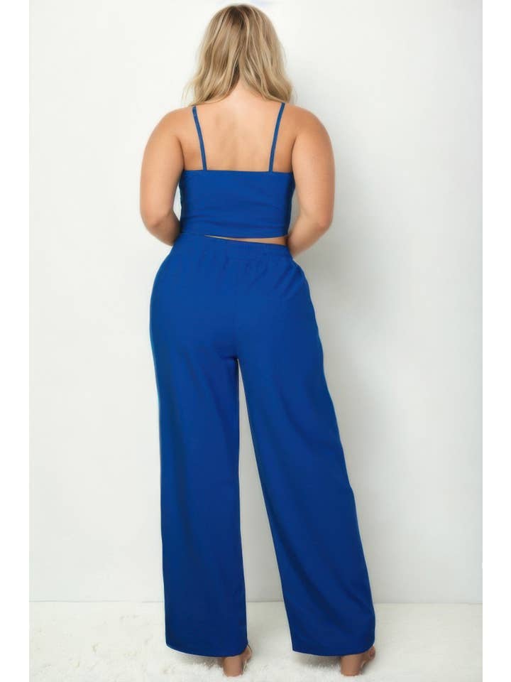 CC Wholesale Clothing – wholesale Set med topp och byxa – Dam – Bystierlinne i plusstorlek och raka byxor med snedställda fickor5