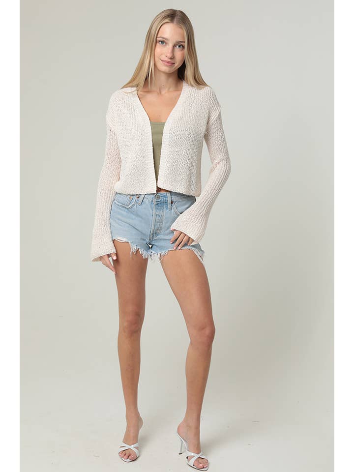 ANGIE - Wholesale Cardigan - Women's - XHT53-ASIS LIGHT WEIGHT FLARE SLEEVE CARDIGAN12