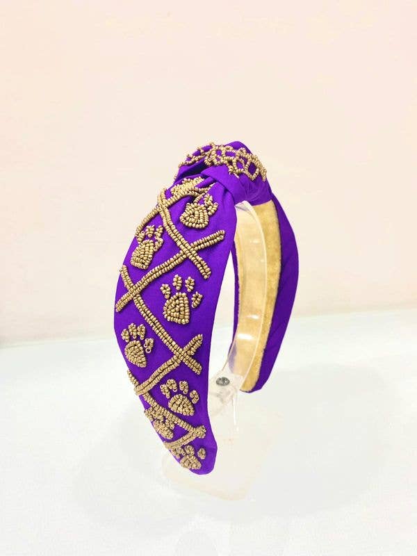 OBX Prep - Wholesale Haarband - Dames - Pootafdruk Zaad Kralen Teamgeest Topknoop Haarband – Cheer3