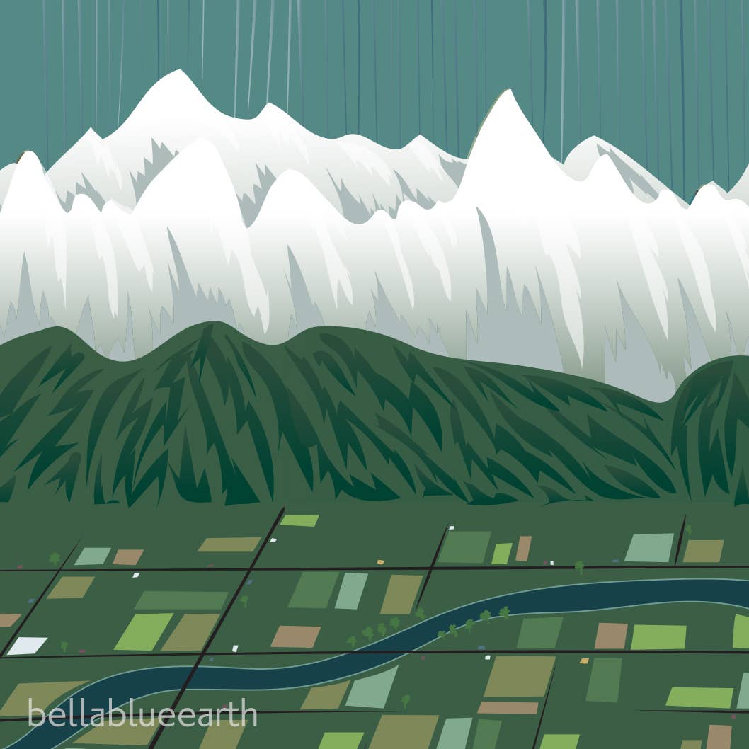 Bella Blue Designs - Wholesale Art Print - Poster Art Print - Swans Above Whatcom, 12x18"2