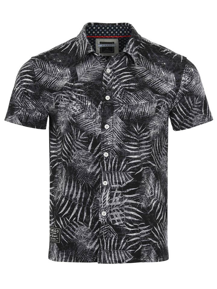 Men's Short Sleeve Hawaiian Tropical Stretch Button Shirt for wholesale by ZIMEGO