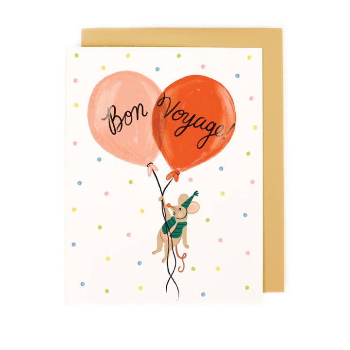 Bon Voyage Mouse - Confetti Collection - Illustrated Drawn for wholesale by Little Low