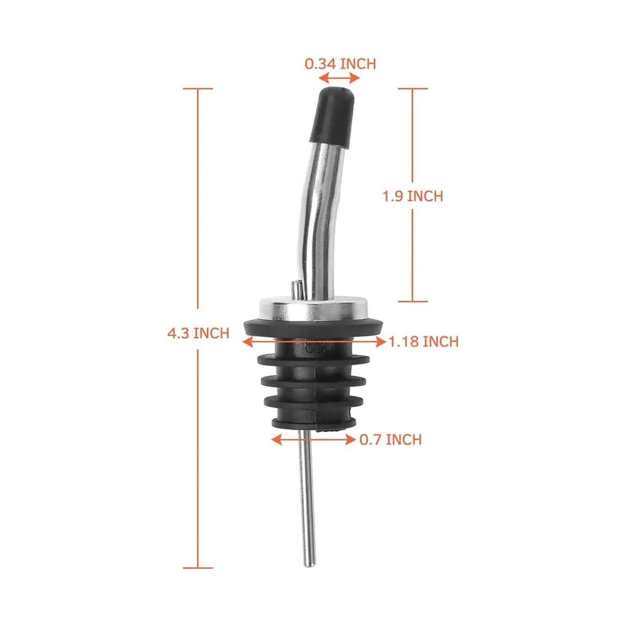 Vigor Path – Engroshandel Værktøj – 12-Pack Premium rustfrit stål klassiske koniske tudflaskehældere med gummistøvhætter4