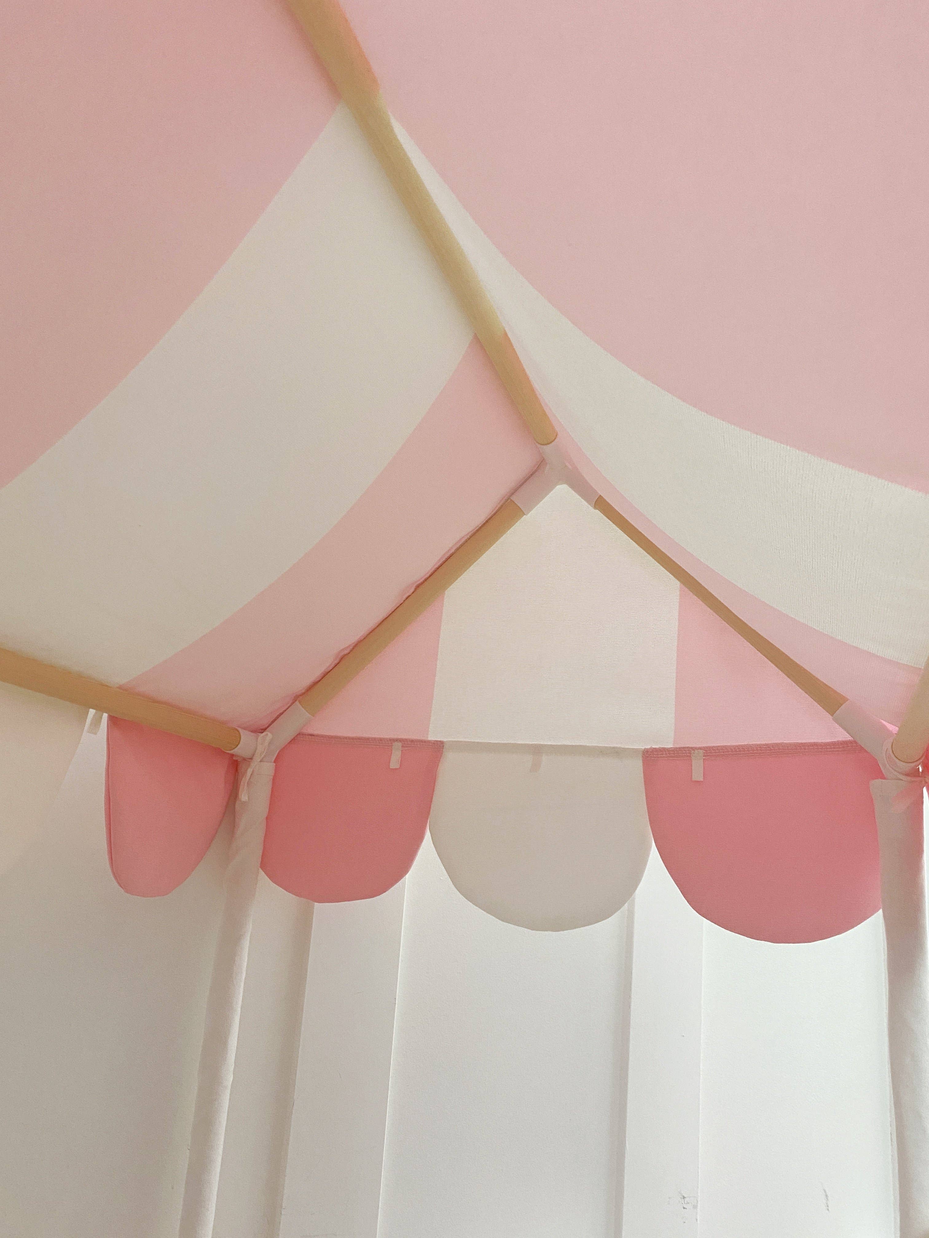 Domestic Objects - Wholesale Tent - Kids - The Market Stand Play Tent in Pink & White Cotton Canvas6