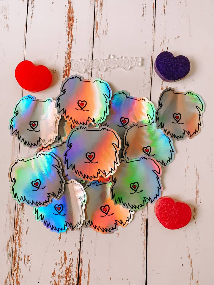 A Dog’s Love Sticker | Holographic Aussie Head Sticker | Australian Shepherd | Dog | Tumbler Decal for wholesale by Jaxey Designs