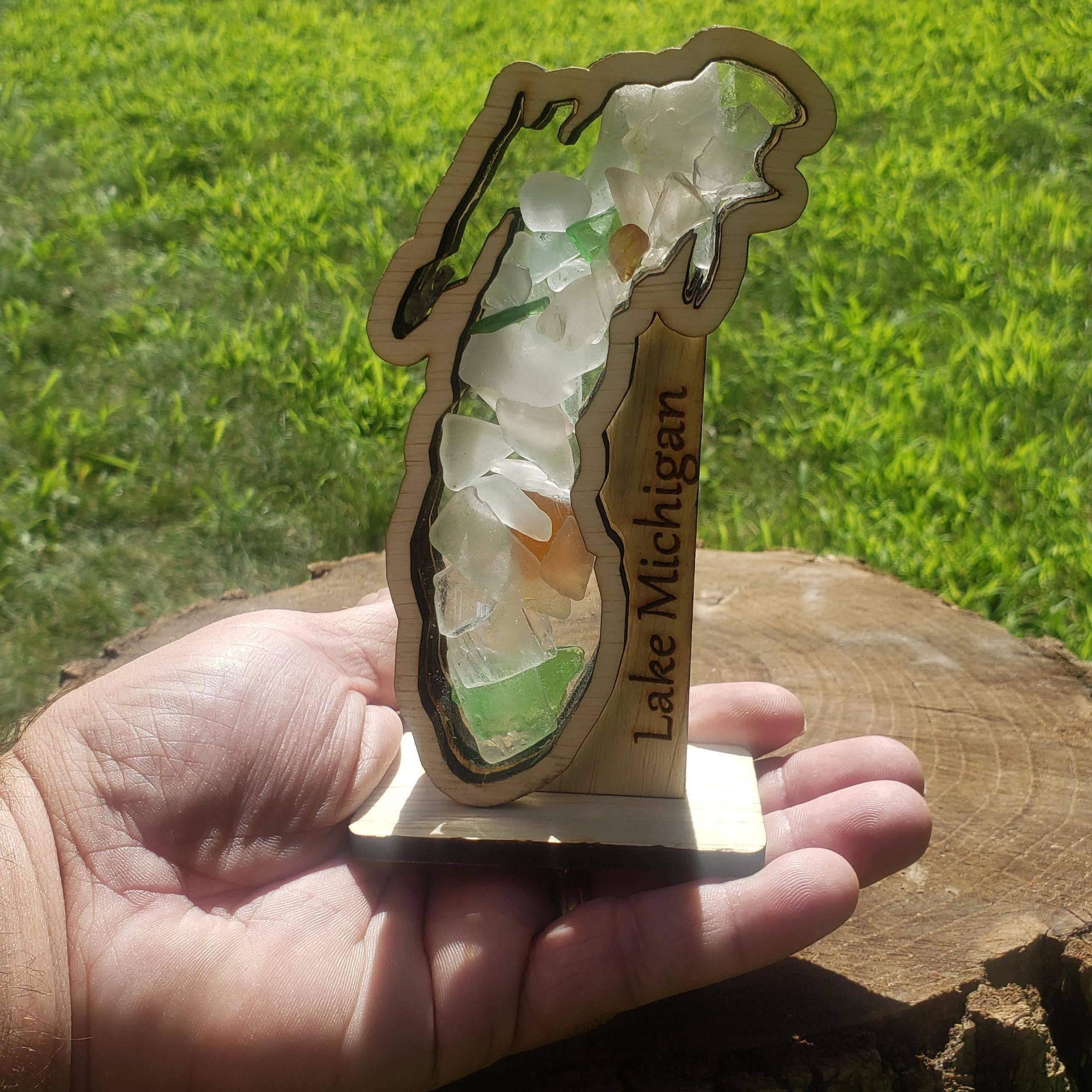 Sea Glass Displays – Engroshandel Pyntekasse – Shadowbox-display med søglas fra Lake Michigan i 4 varianter5