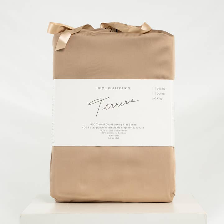 Sábana Llana de Bambú Terrera - Taupe Cálido para venta al por mayor de Terrera