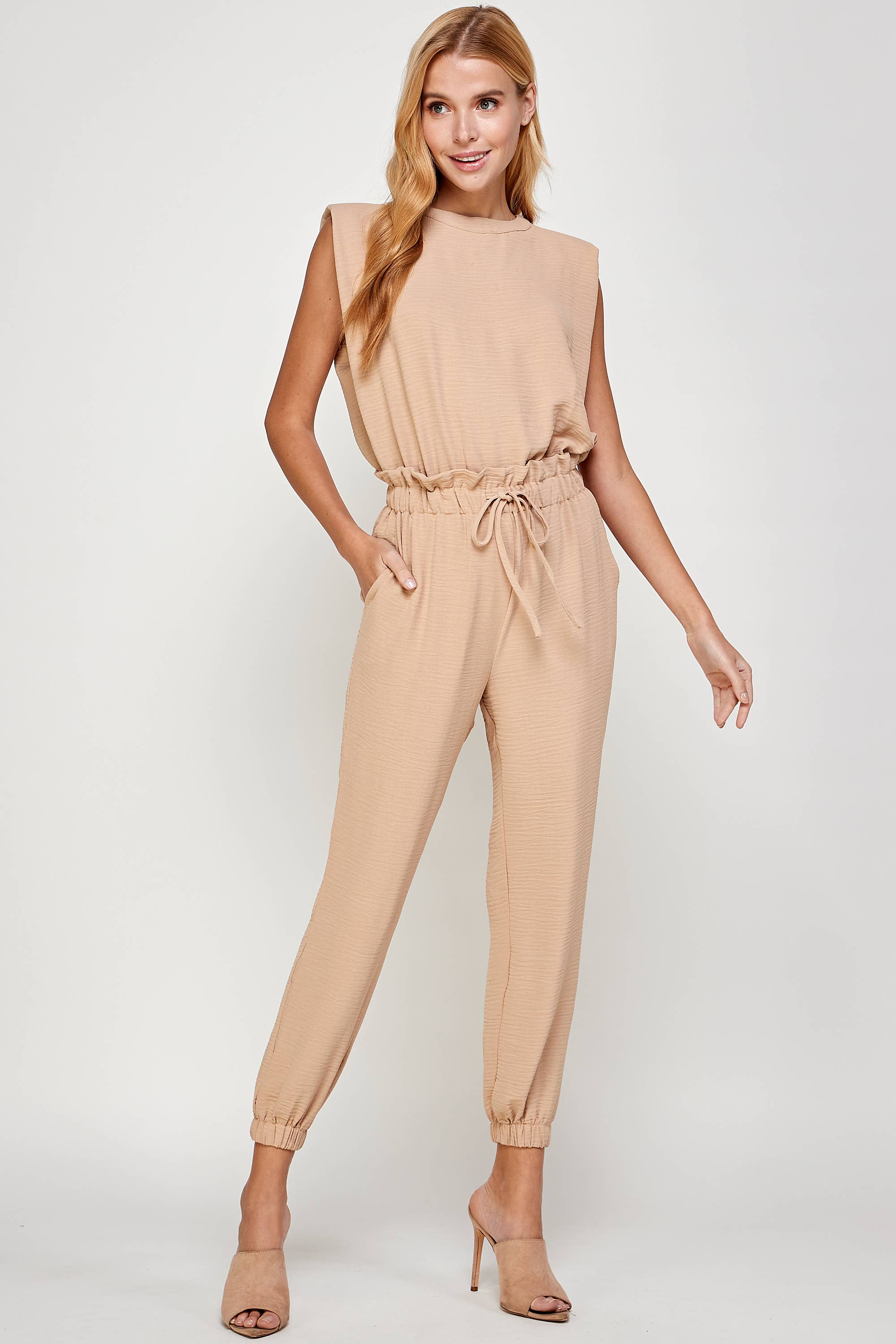 Strut & Bolt – wholesale Jumpsuit – Women's – Shoulder Muscle Padded Sleeveless Jogging Jumpsuit2