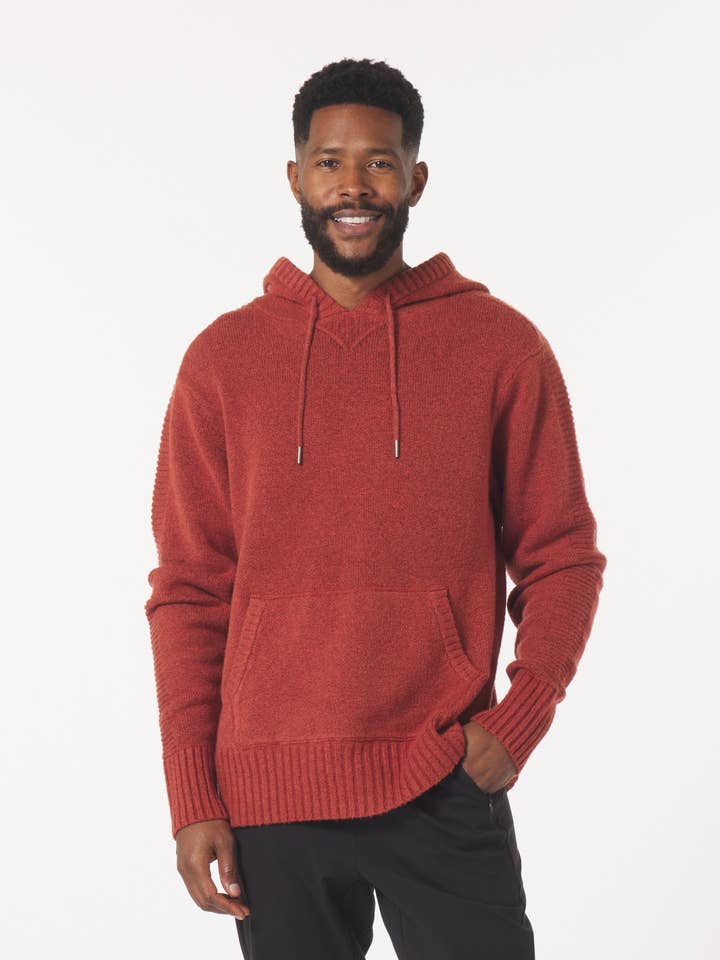 Felpa con cappuccio Knit Up: rosso mattone per la vendita all'ingrosso da parte di Glyder