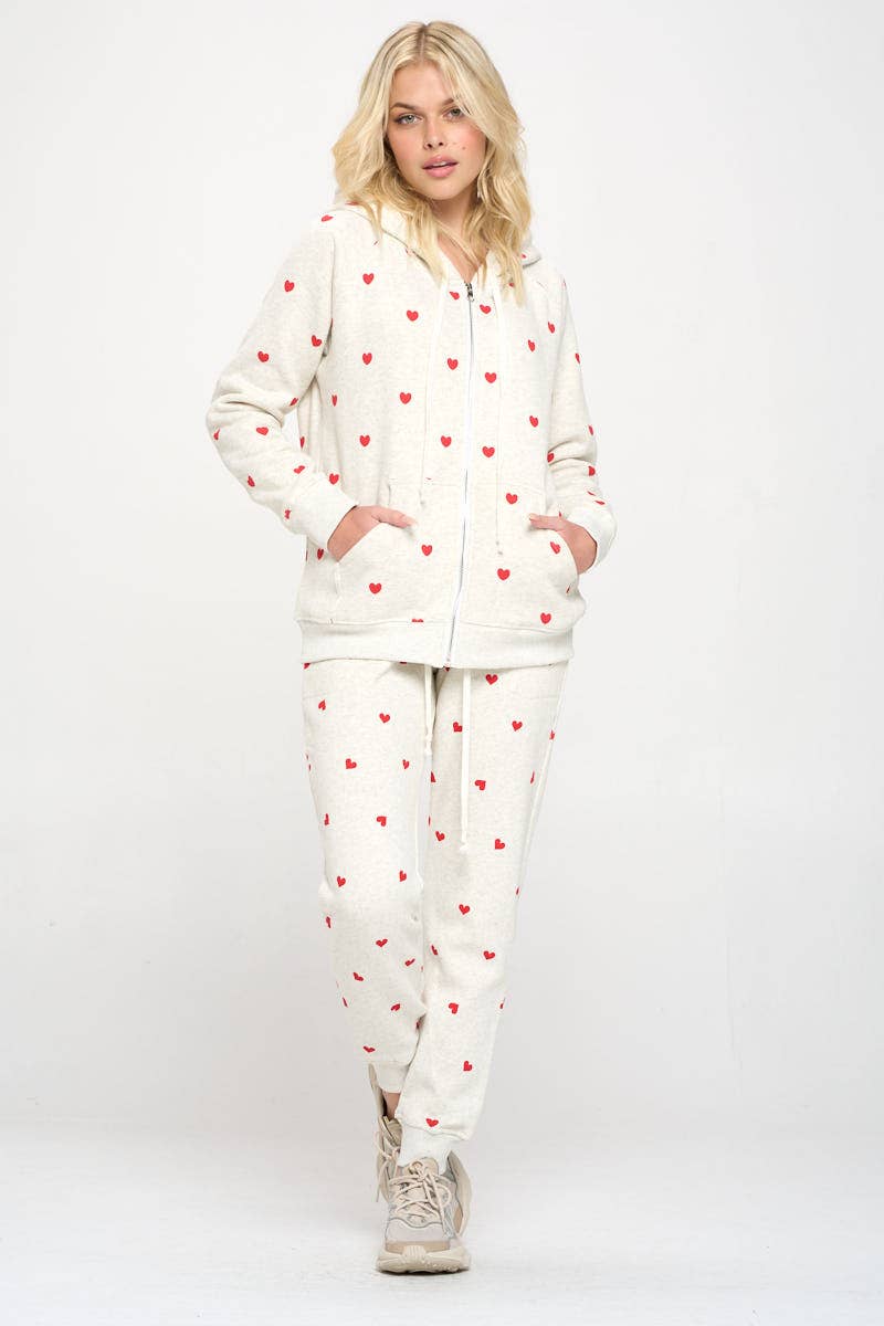 SM WARDROBE – Hoodie – Mulher por atacado – Moletom com capuz com zíper com estampa de coração4