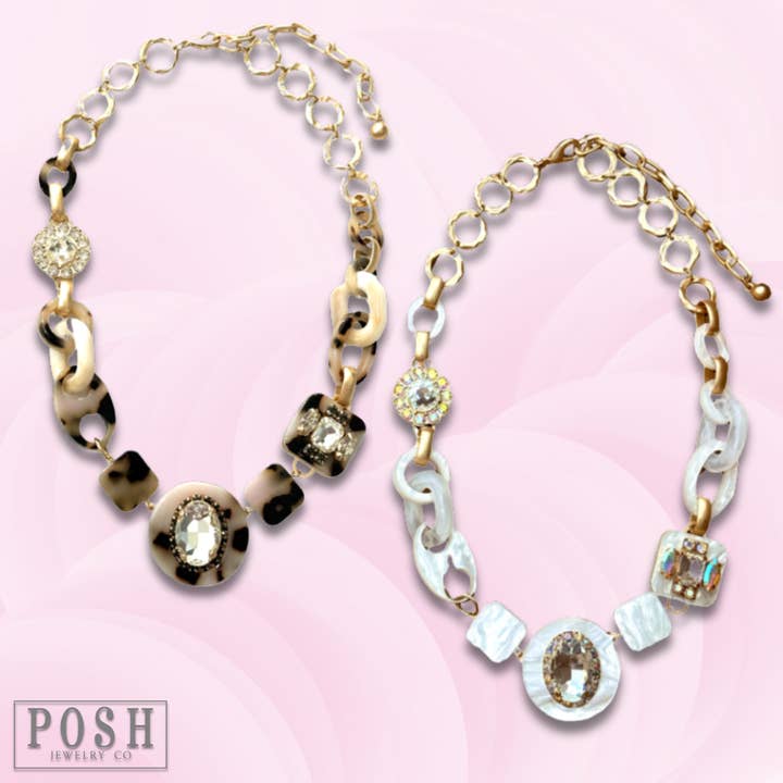 Kette aus Acryl und Halskette mit Strasssteinen für den Großhandel von Pink Panache Brands