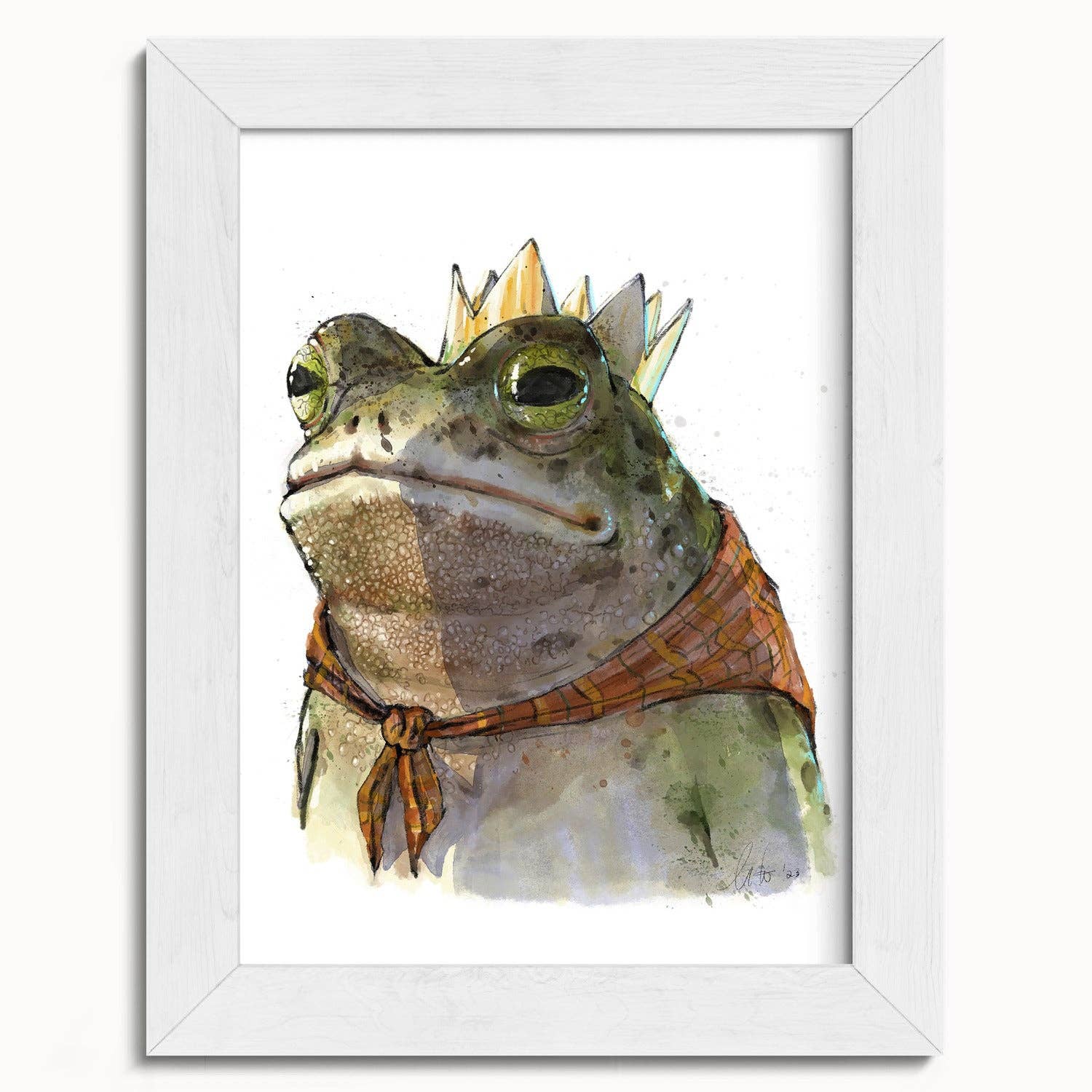 The Ugly Cat Studio - Wholesale Art Print - Toad King Watercolour Fine Art Print6