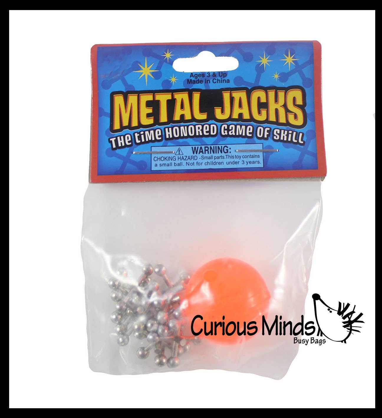 Curious Minds Toys - Vendita all'ingrosso Giocattolo classico - Bambini - 1 set di giochi Mini Metal Jacks - Tiny Classic Game - Party Fav1