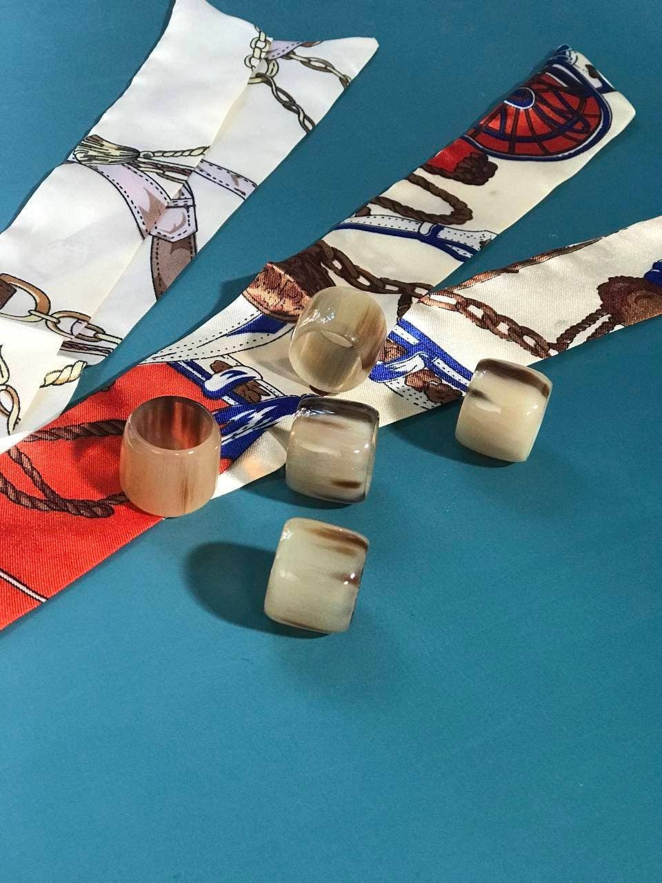 Hala Design - Wholesale Scarf Clip - Women's - Buffalo Horn Tube Scarf Ring for Sill Scarf1