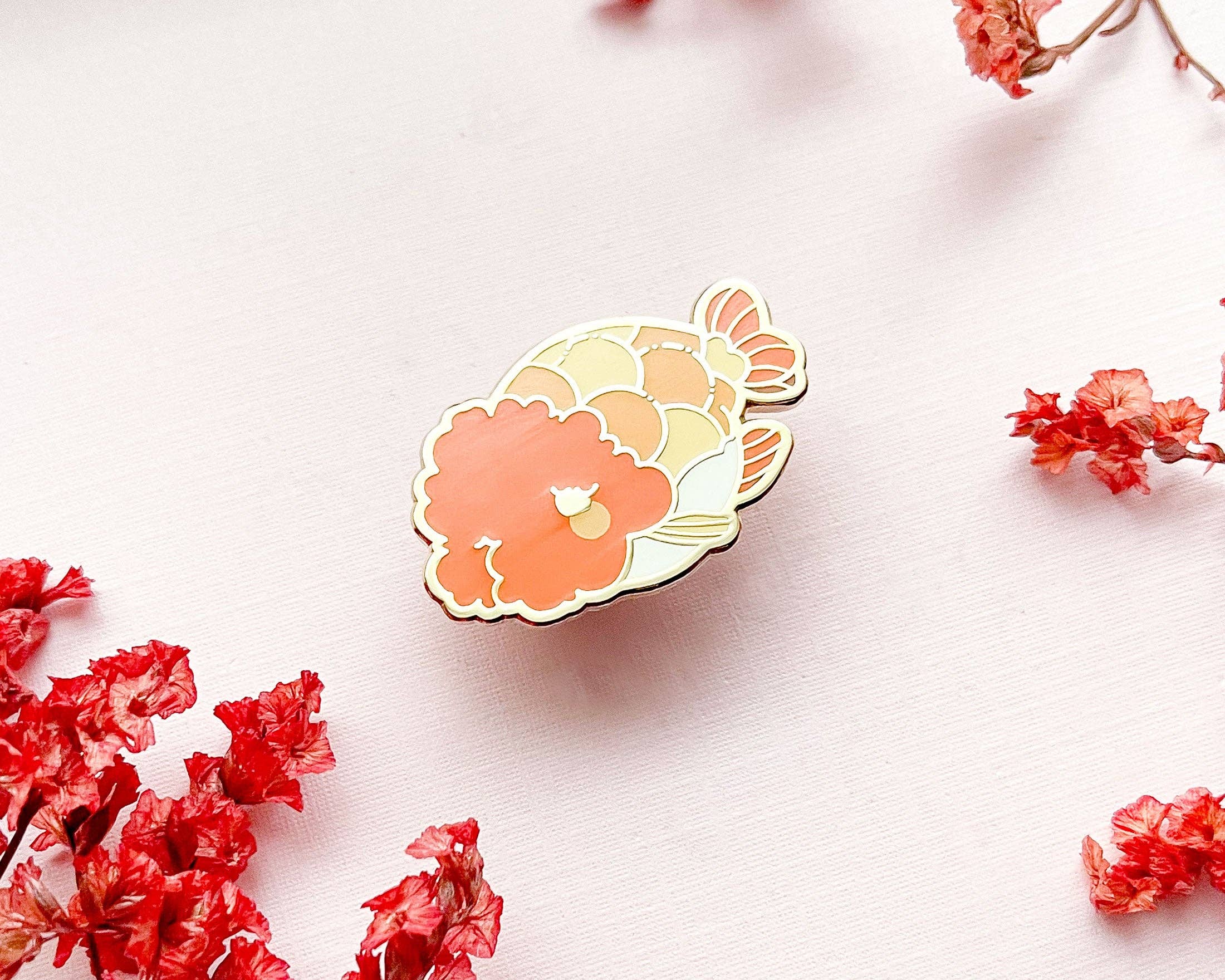 Alum and Ink - Wholesale Lapel Pin/Button - Ranchu Goldfish Enamel Pin8