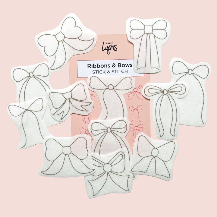 Ribbons & Bows Stick & Stitch Set for wholesale by Artsy Lyons