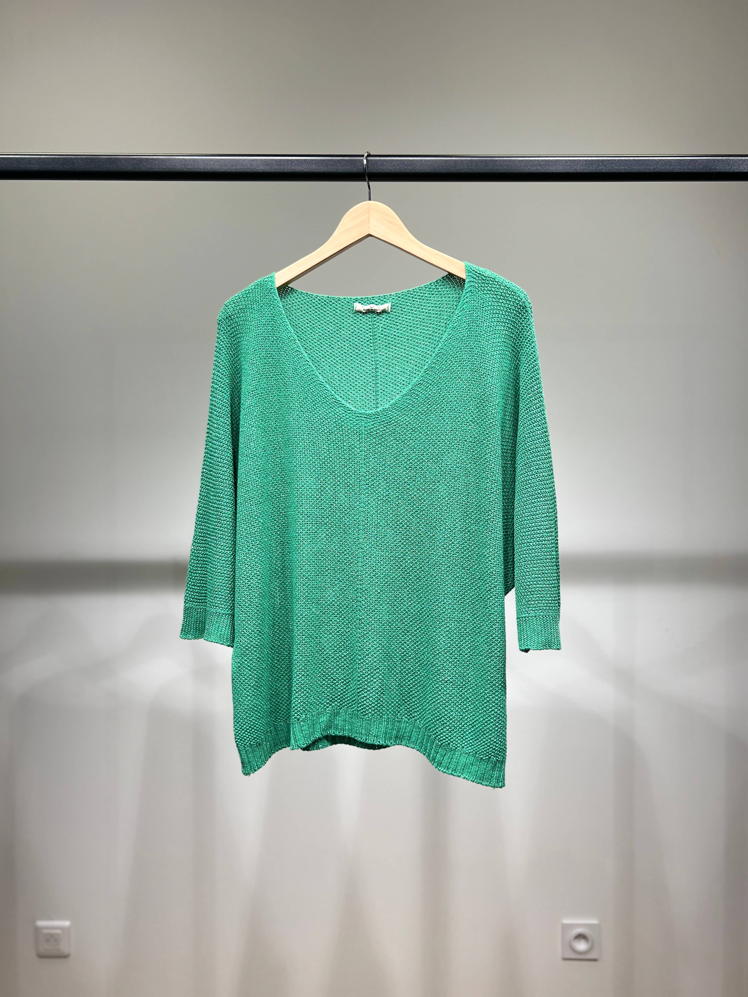 L'Emotion - Wholesale Knit Sweater - Women's - Modal Shiny Thread V-Neck Knitted Sweater17