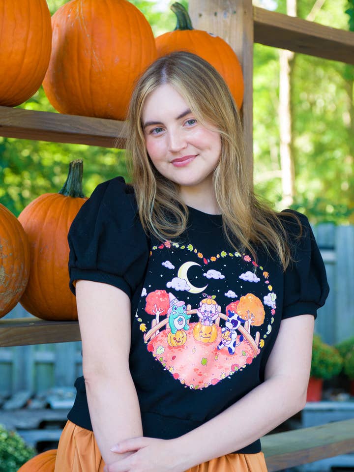 Sweat-shirt à manches bouffantes Autumn Harvest pour la vente par Miss Candyholic