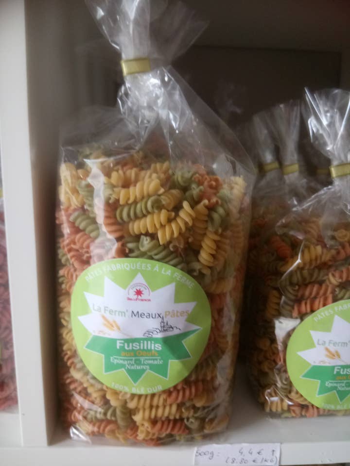 Fusillis Trio (espinafre, tomate, simples) com ovos 500g por atacado de La Ferm'Meaux Pâtes