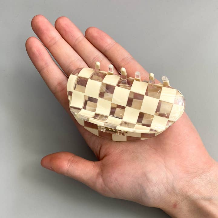CHUNKS - Wholesale Hair Clip - Women's - Checker Claw in Clear