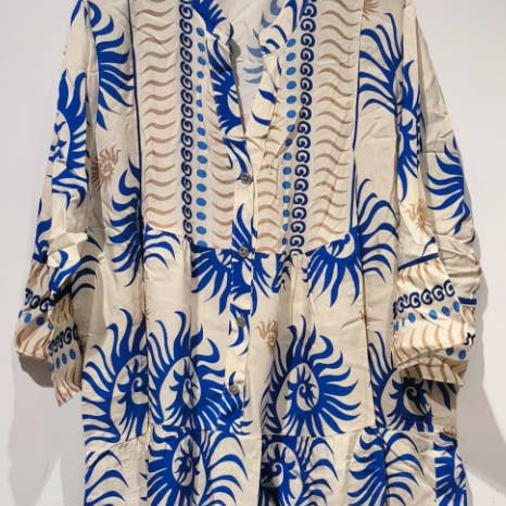 SVOR1 Royal One Size Italian Floral Short Printed Dress for wholesale by LOOWIE