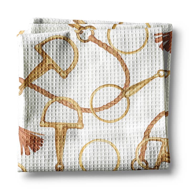 Canary Road - Wholesale Tea Towel - Horse Pony Equestrian Tack Kitchen Towel Waffle Gifts Farm