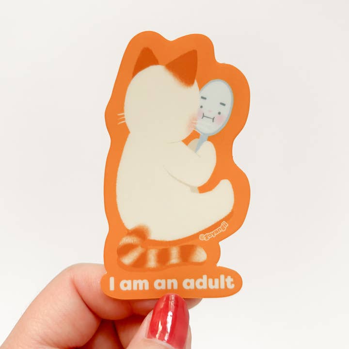 Adult Cat Waterproof Vinyl Sticker for wholesale by goyangii