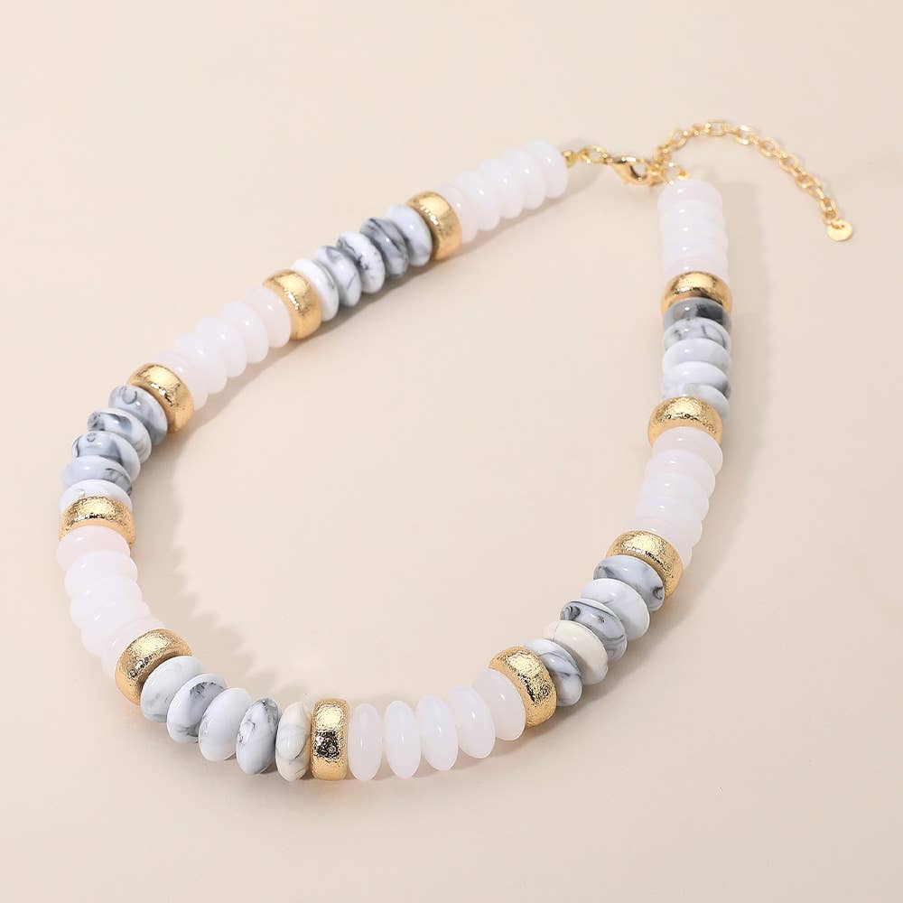 Sensibling Corp. - Wholesale Beaded/Pearl Necklace - Chunky Resin Disc Beaded Necklace1
