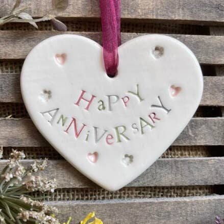 Handmade Ceramic - Happy Anniversary for wholesale by Jamali-Annay Designs