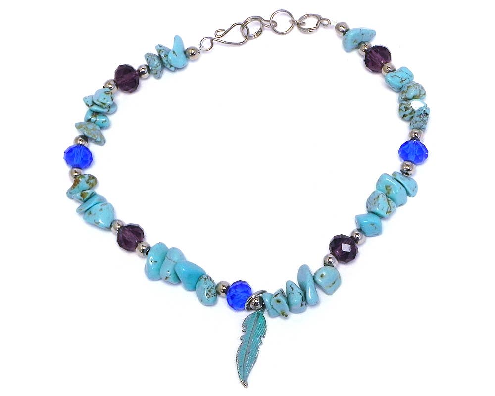 Pichincha - Vente Bracelets de cheville - Bracelet de cheville en métal avec breloque en forme de plume7