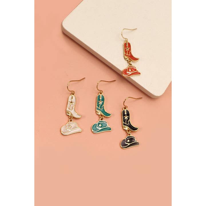 JOSSLYN by wall to wall - Wholesale Dangle Earrings - HAT BOOTS DROP EARRINGS | 31E22480