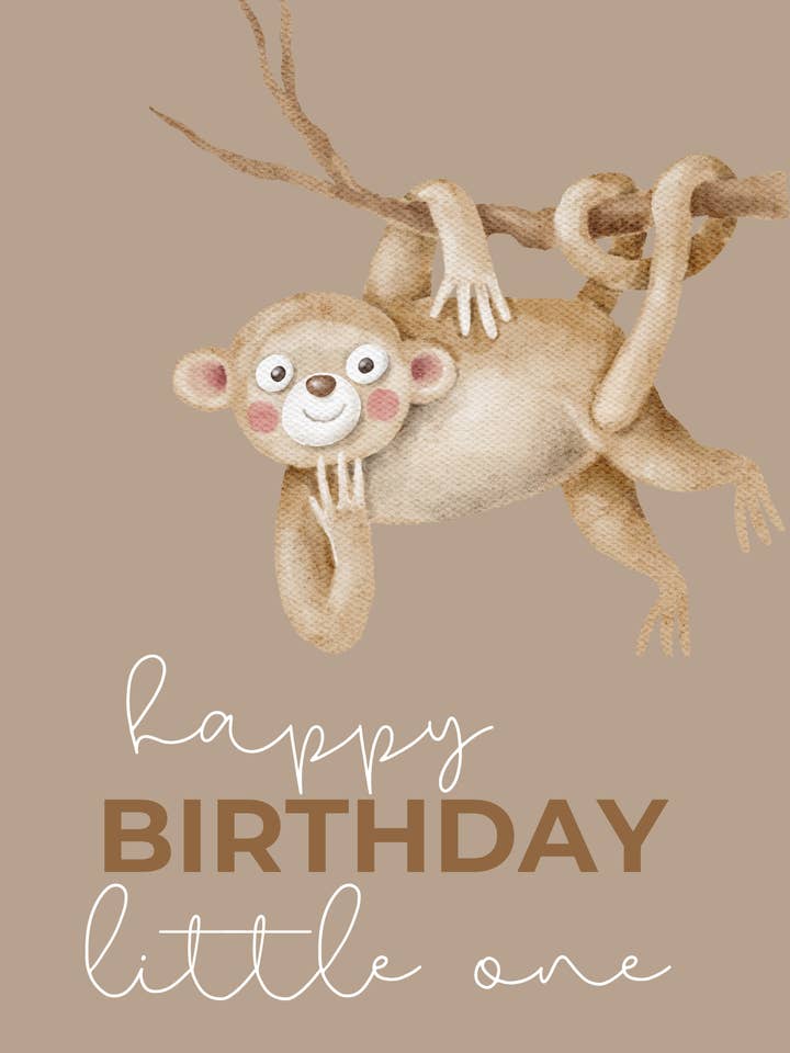GREETING CARD | MONKEY for wholesale by JAR OF WILD MOMENTS