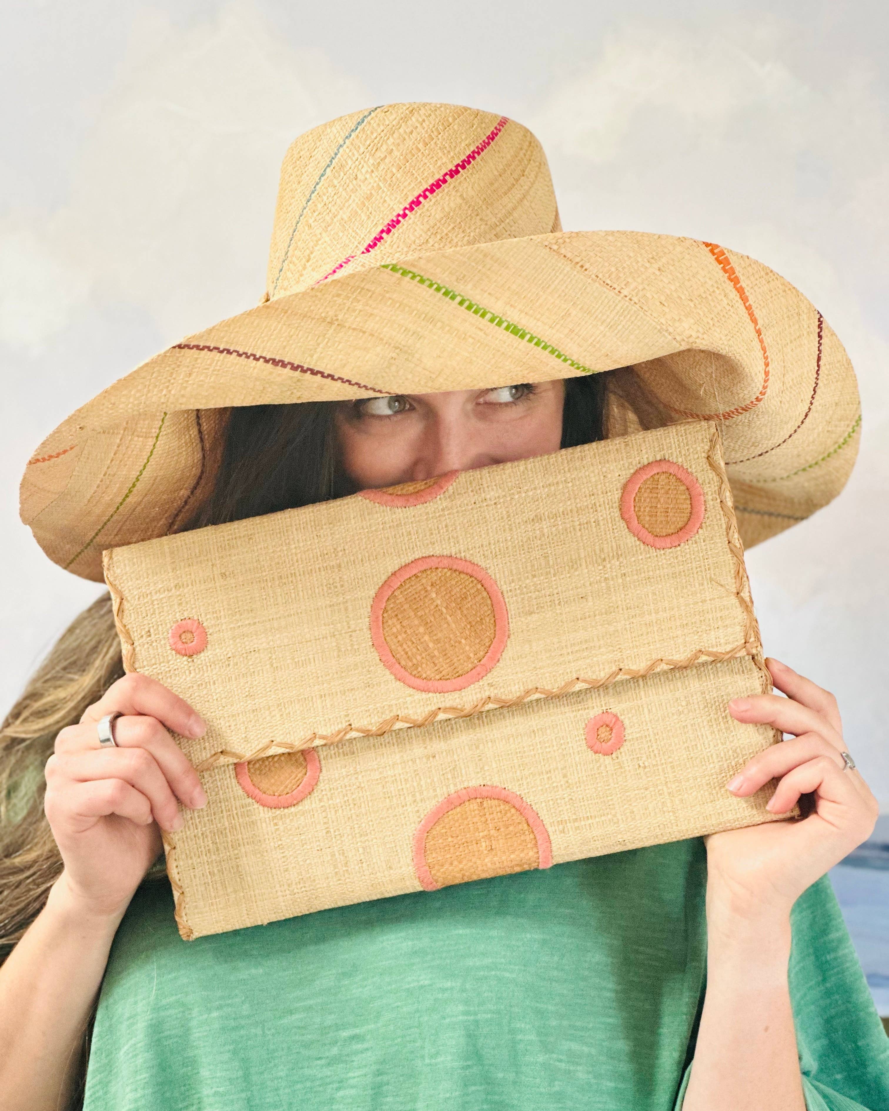 Shebobo - Wholesale Straw Hat - Women's - Monica 5" & 7" Wide Brim Pinstripe Packable Straw Sun Hats19