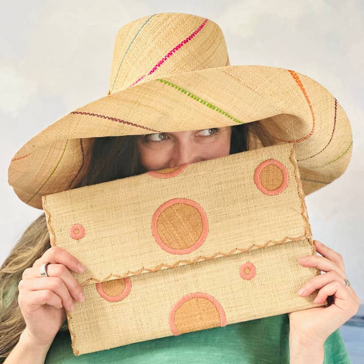 Shebobo - Wholesale Straw Hat - Women's - Monica 5" & 7" Wide Brim Pinstripe Packable Straw Sun Hats19