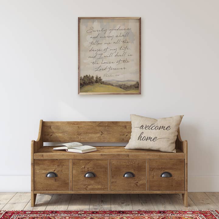 Kendrick Home - Wholesale Wood Wall Art - Surely Goodness Psalm2