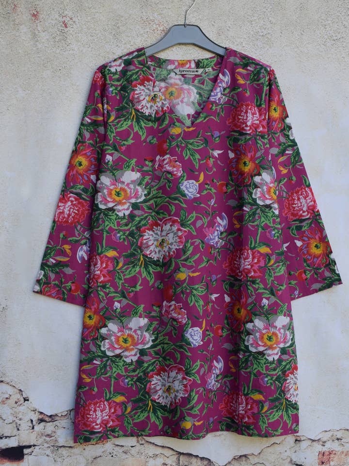 KRITIfab Block Print Style Pure Cotton Tunic Top for wholesale by Ayurvastram