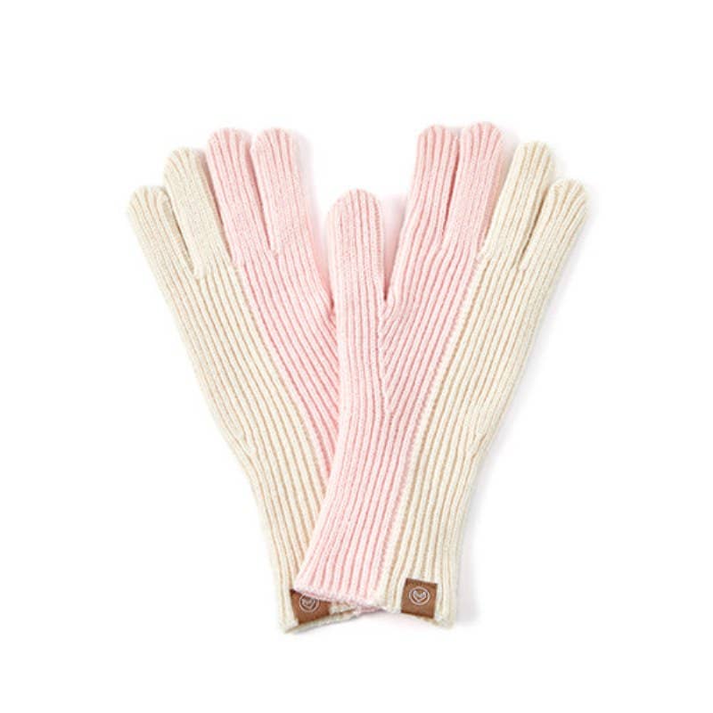 Dipped Shop - Wholesale Gloves - Women's - Color Block Simple Ribbed Knit Gloves DPG28100
