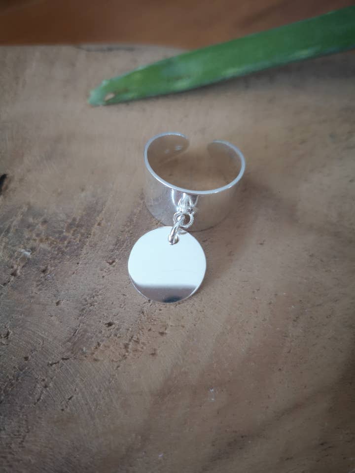 Kylia 2 großer verstellbarer Ring mit 15 mm Medaillon für den Großhandel von MB création bijoux