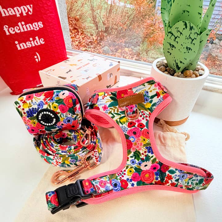 Morning Floral AllSet™ Harness Matching Bundle (D Ring) for wholesale by Sniff & Bark