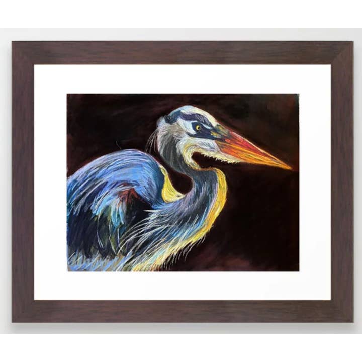 Blauwe reigerprint voor wholesale door Fox & Willow Design Studio