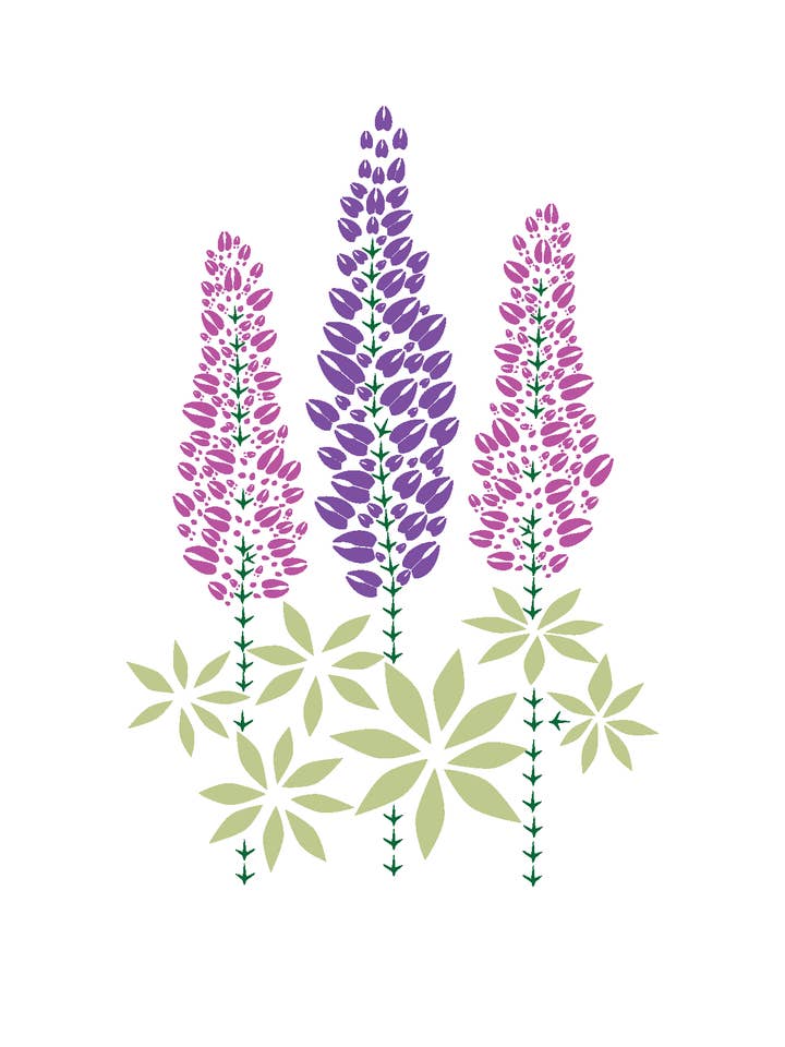 Lupine Not-kort för wholesale av Animal Track Designs