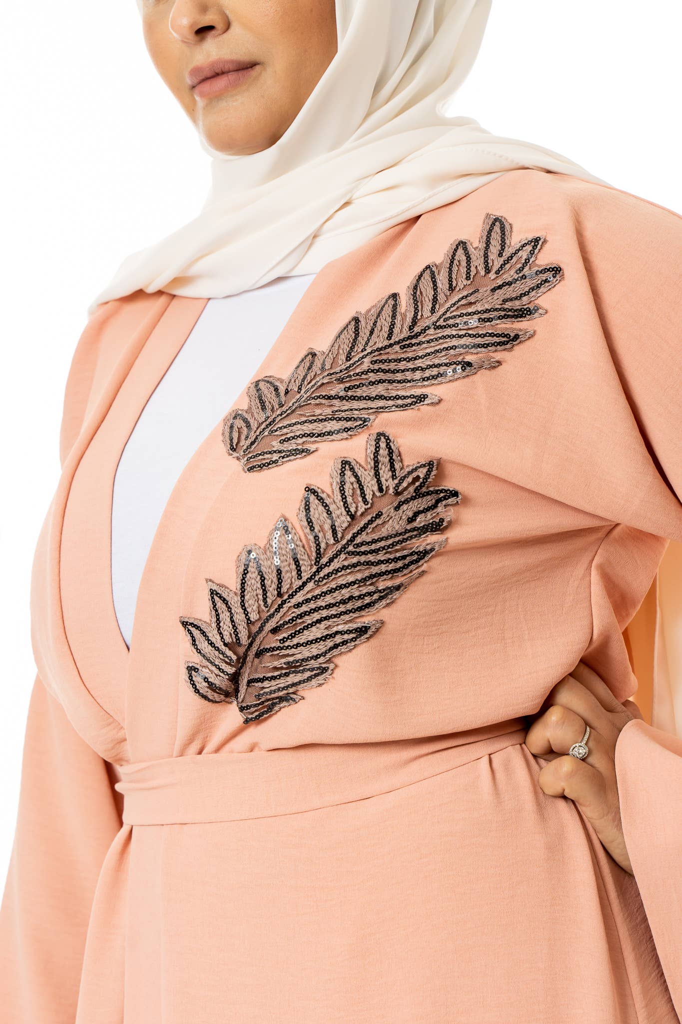 Sultana.R - Wholesale Kaftan - Women's - Salmon Lamia Abaya4