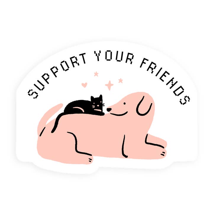 Support Your Friends Sticker for wholesale by Laura Supnik