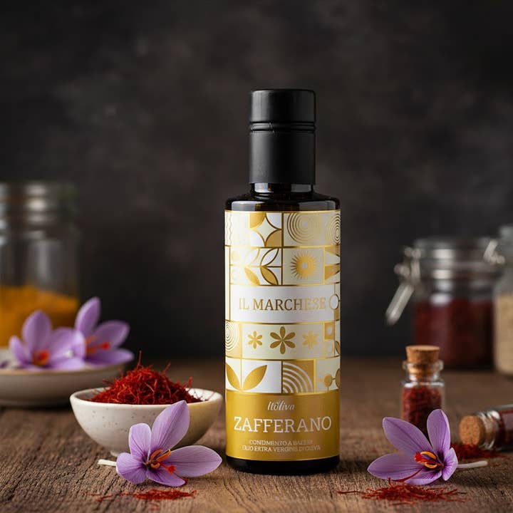 Extra Vierge Olijfolie Gearomatiseerd met Saffraan 250ml voor wholesale door Itoliva