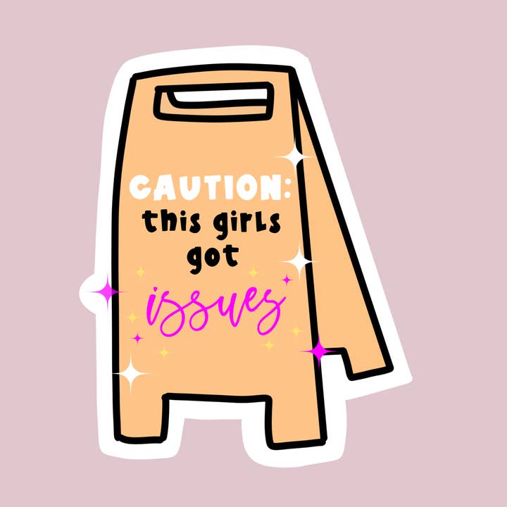Caution Sticker for wholesale by Rebel Yell Design