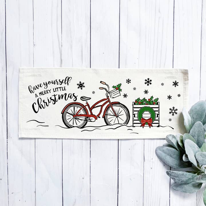 Helgpanel: Vintage Jul Snö Vinter JULCYKEL för wholesale av PillowPanels